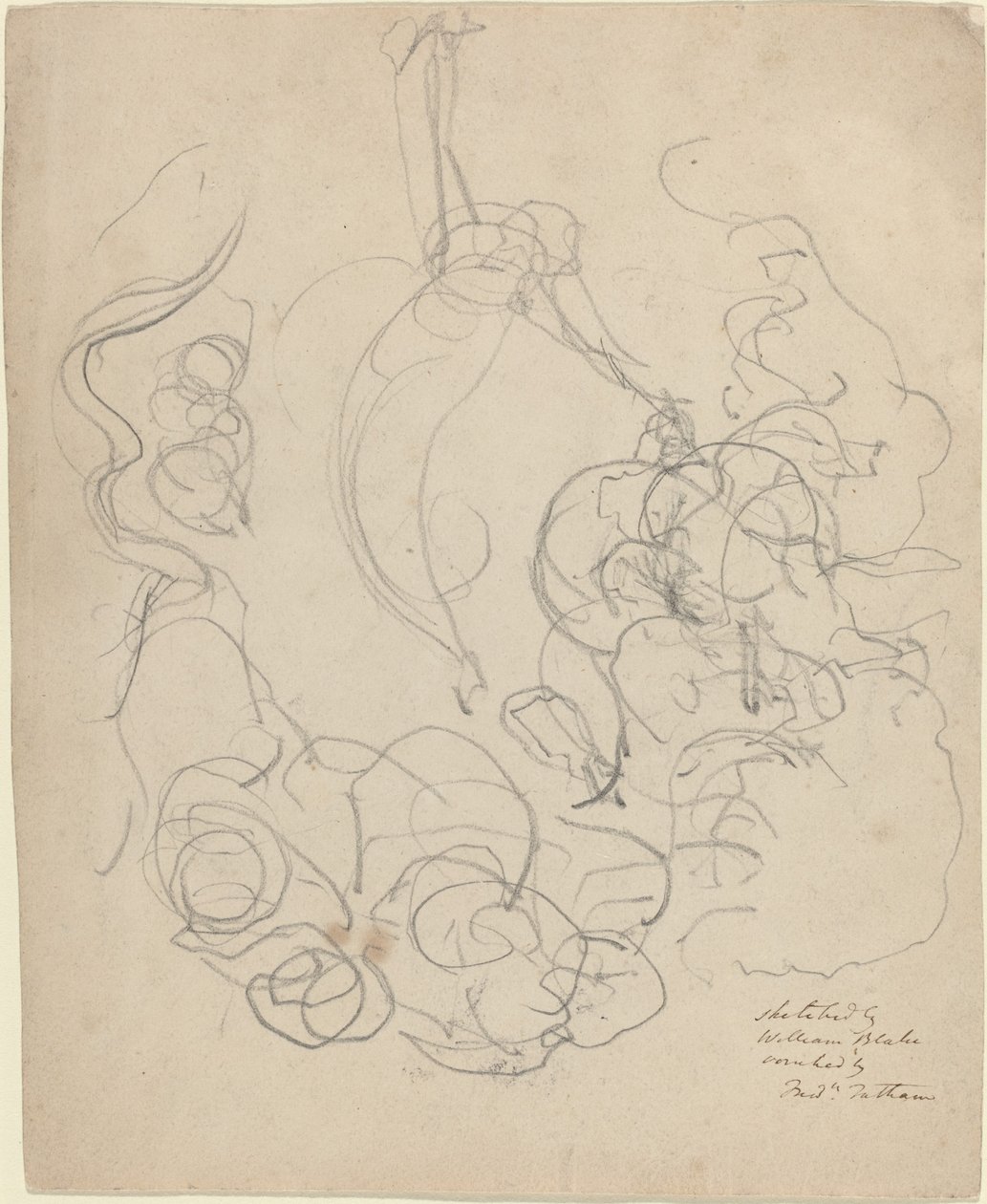 Postava stoupající ve slávě mraků (?) od William Blake