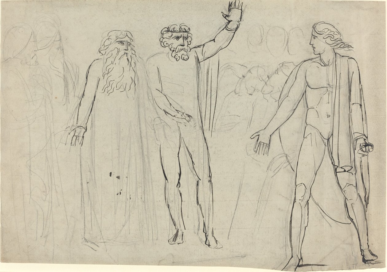 "A Saul řekl Davidovi: Jdi a Hospodin s tebou" [recto] od William Blake