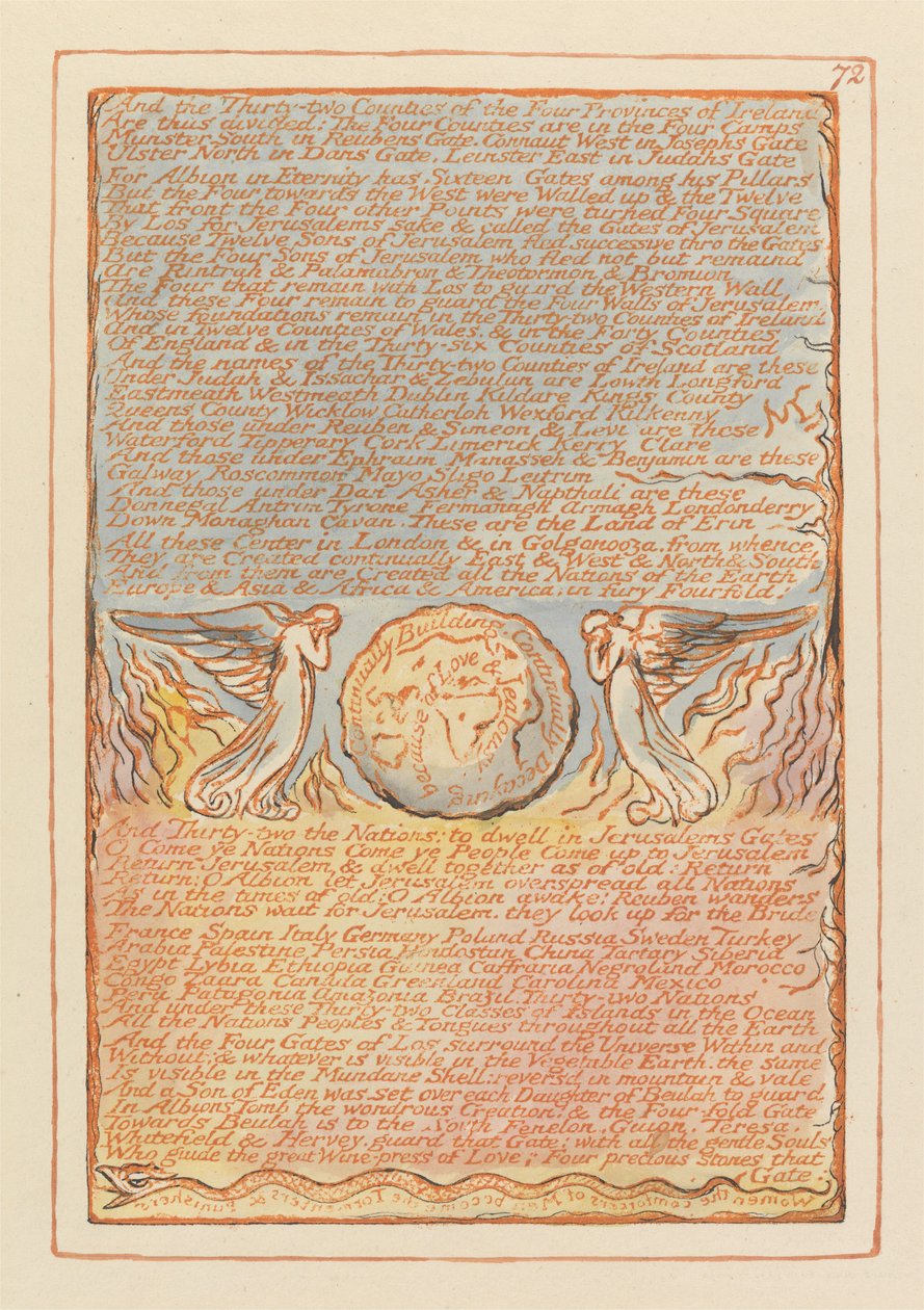 "Und die zweiunddreißig Grafschaften der vier Provinzen Irlands..." (Tafel 72) od William Blake