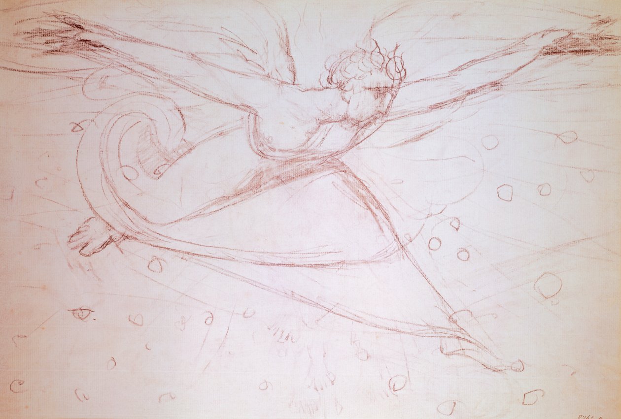 Angel walking, kresba William Blake (1757-1827) od William Blake