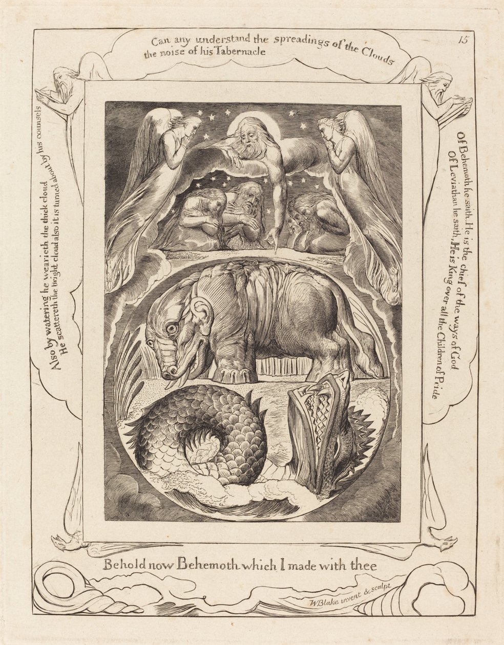 Behemoth a Leviatan od William Blake