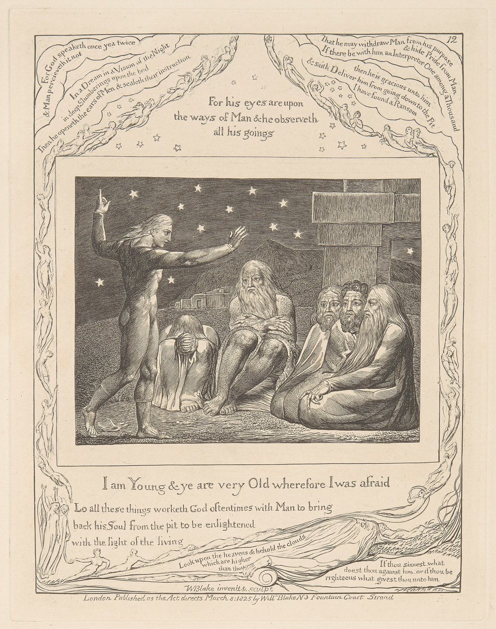Kniha Jobova, deska 12, Hněv Elihuův od William Blake