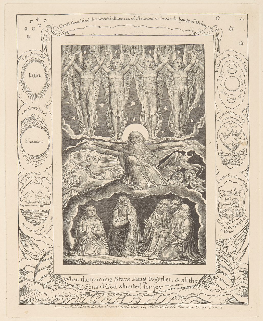 Kniha Job, deska 14, Když jitřní hvězdy zpívaly spolu od William Blake