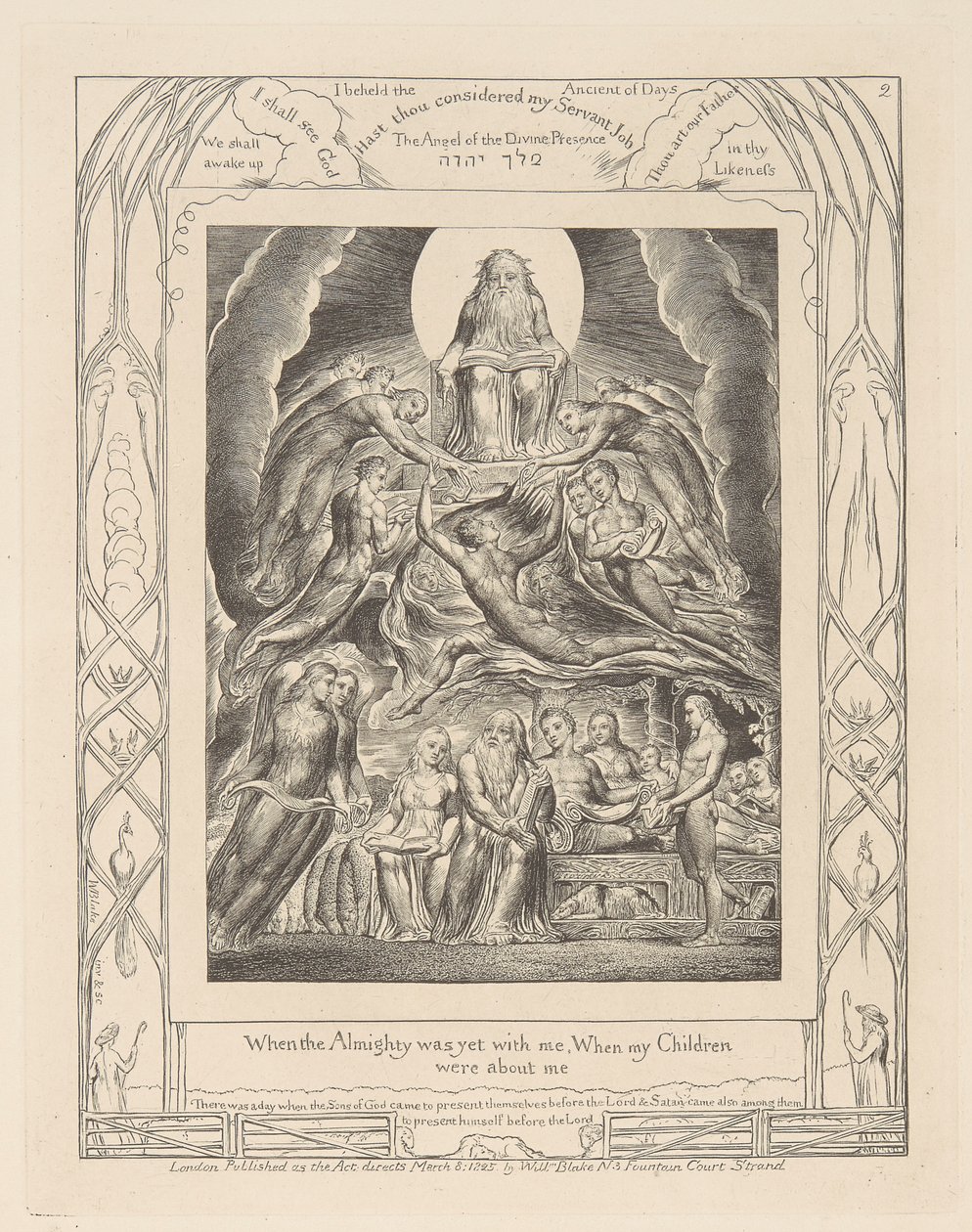 Kniha Job, deska 2, Satan před Božím trůnem od William Blake