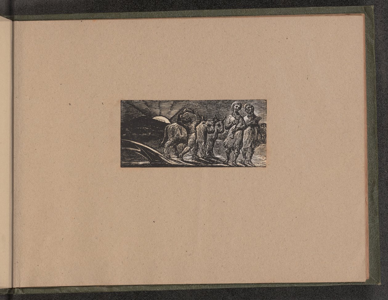 Chlapec se radostně vrací s pluhem a voly, 1821. od William Blake