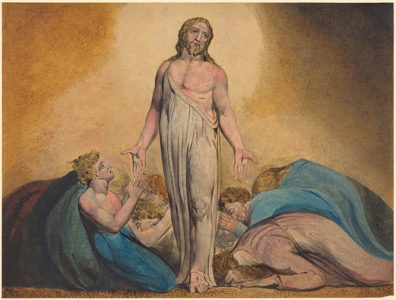 Kristus se zjevuje svým učedníkům po zmrtvýchvstání od William Blake