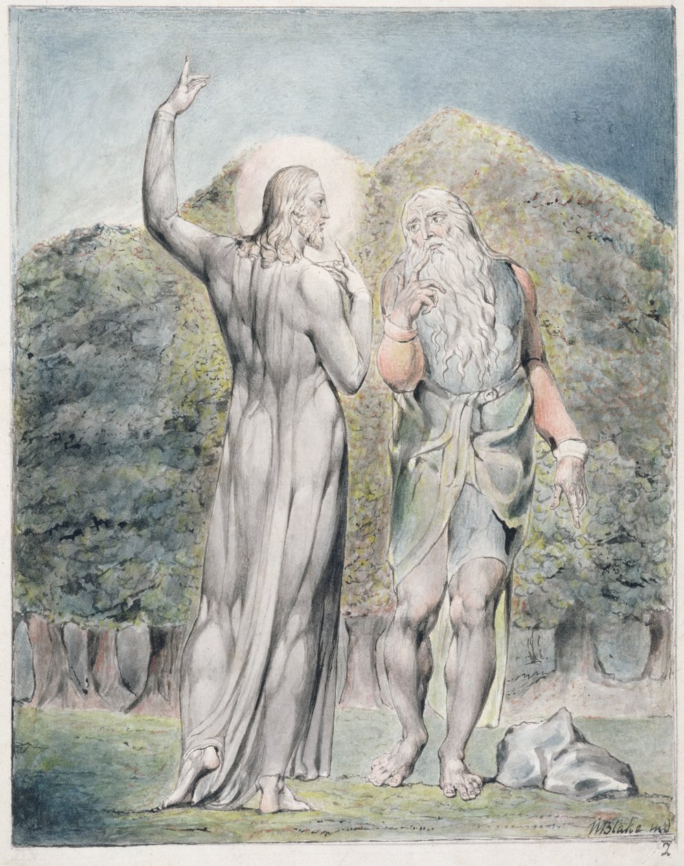 Kristus v pokušení Satanem proměnit kameny na chléb, ilustrace z 