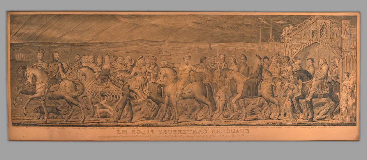 Kupferplatte für Chaucers Canterbury Pilger od William Blake