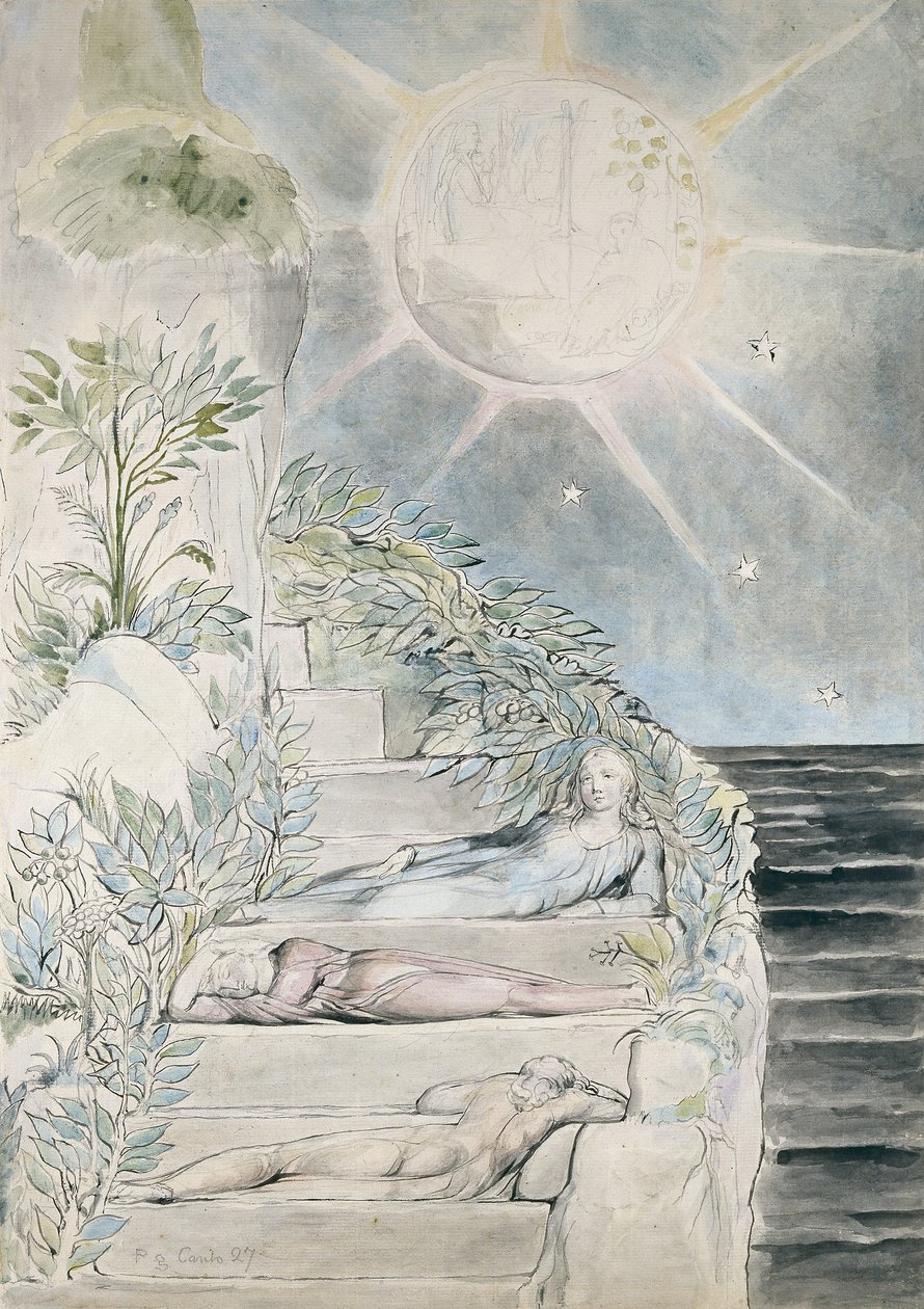 Dante a Statius spí, Virgil Watching, ilustrace k 