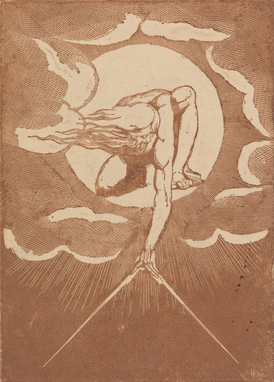 Evropa. Proroctví, frontispisová zkušební imprese od William Blake