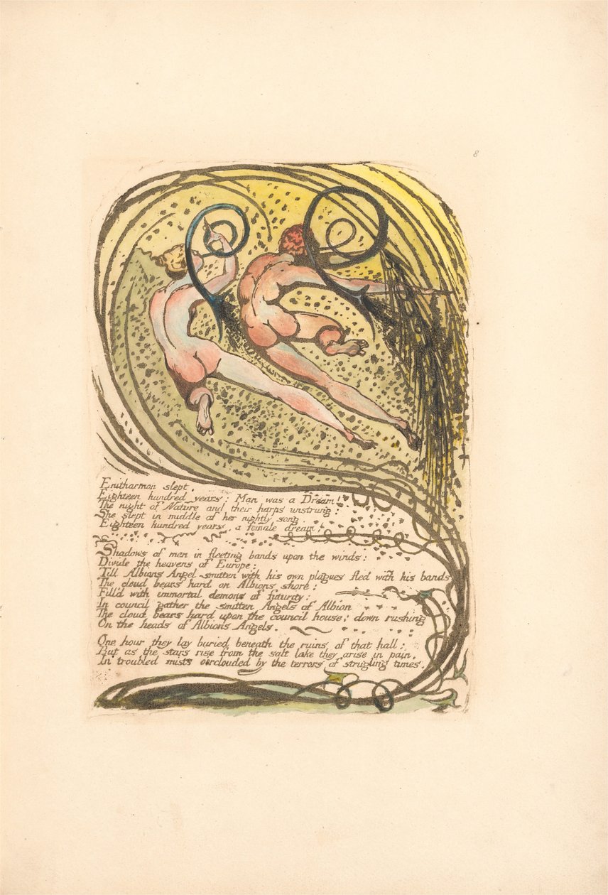 Evropa. Proroctví, deska 10, Enitharmon spal . . . .  (Bentley 12) od William Blake
