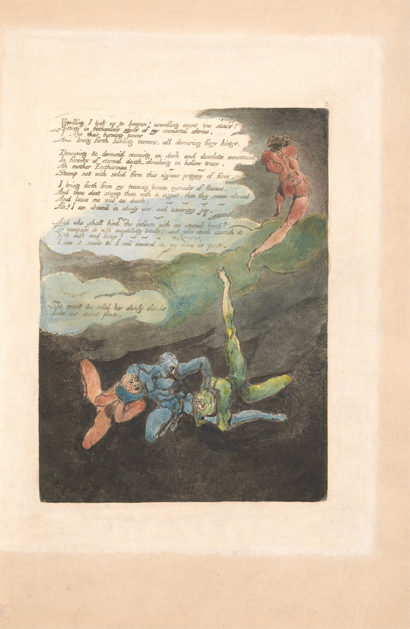 Evropa. Proroctví, talíř 4, neochotně vzhlédnu. . . . (Bentley 5) od William Blake