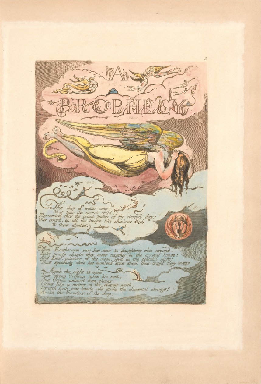 Evropa. Proroctví, talíř 5, A - Proroctví - Nastala hluboká zima. . . . (Bentley 6) od William Blake