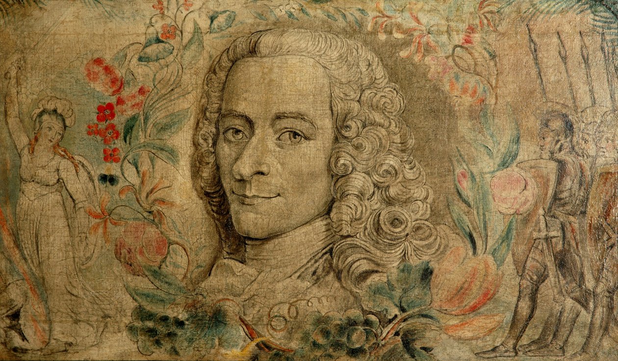 Voltairen Francois Marie Arouet, n. 1800 (tempera kankaalle) od William Blake