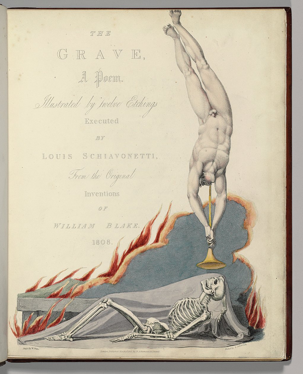 Frontispis z "The Grave" od Roberta Blaira, vyrytý Louis Schiavonetti od William Blake