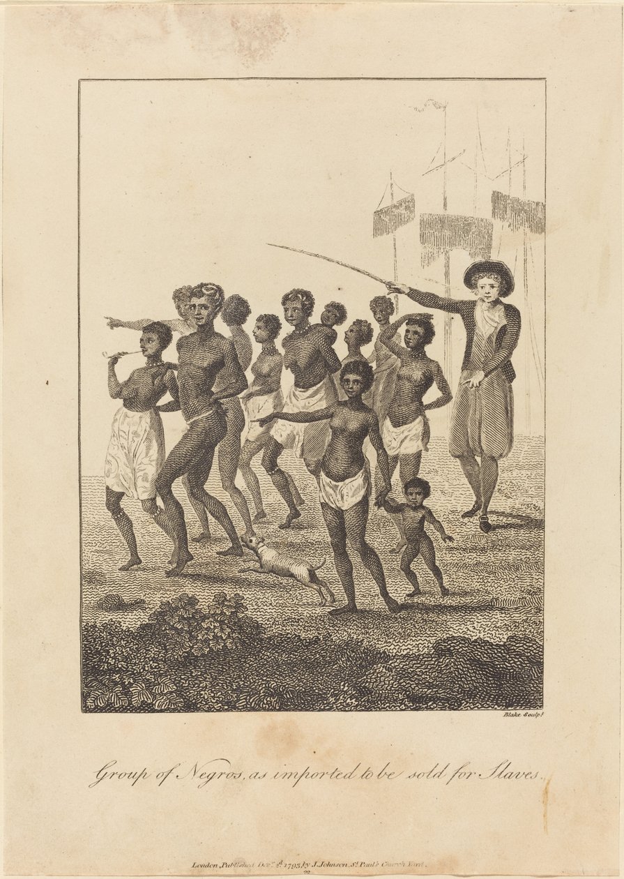 Skupina černochů, dovezená k prodeji pro otroky, 1793. od William Blake