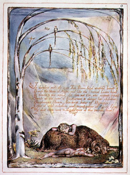 "In Thunders Ends the Voice", deska 7 z "America, a Prophecy" od William Blake