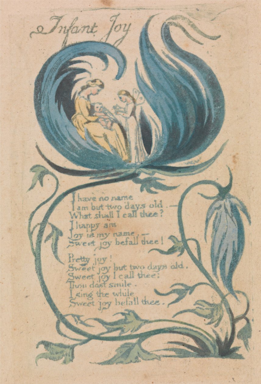 Songs of Innocence and of Experience, Plate 28, "Infant Joy" (Bentley 25) od William Blake