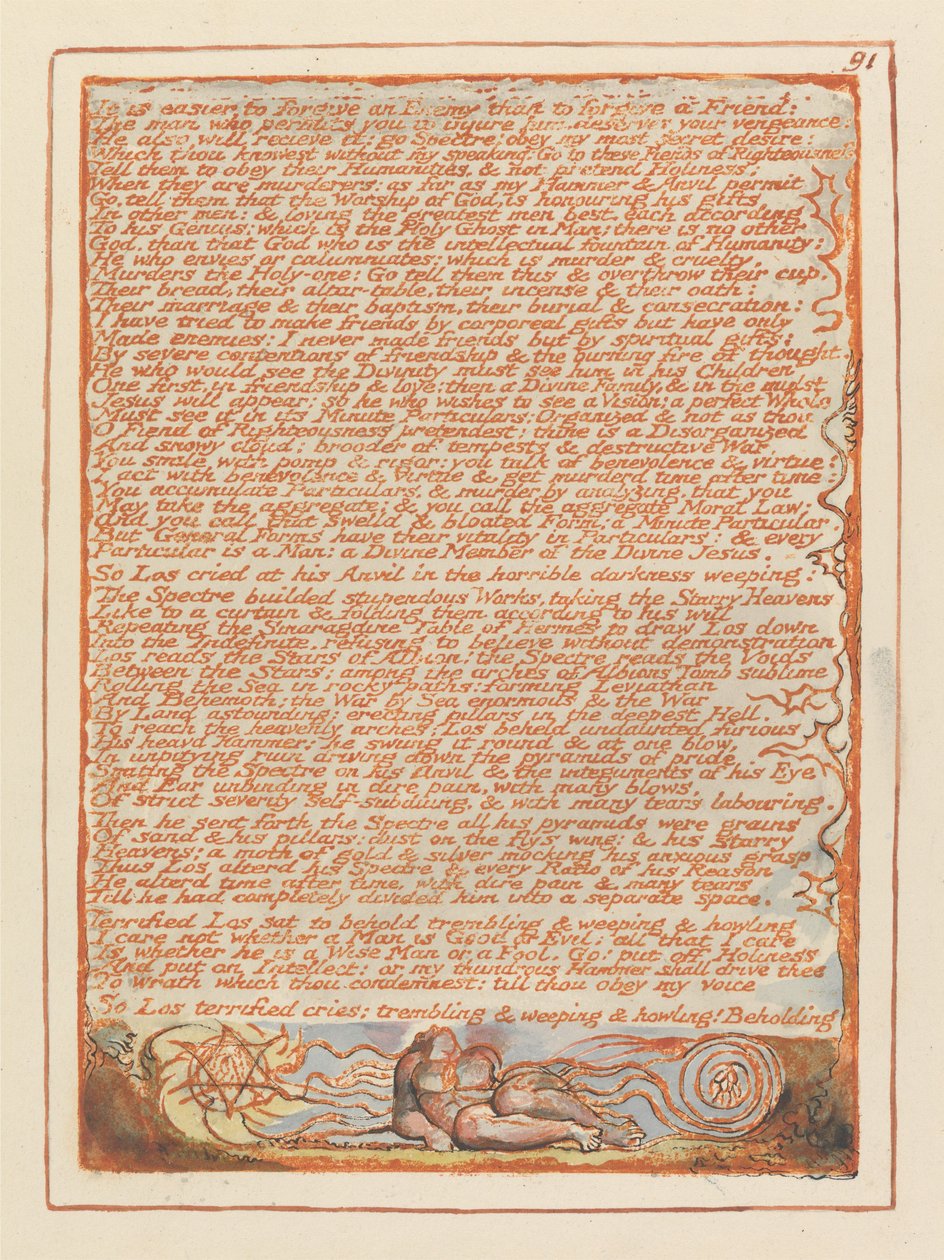 "Es ist leichter, einem Feind zu vergeben..." (Tafel 91) od William Blake
