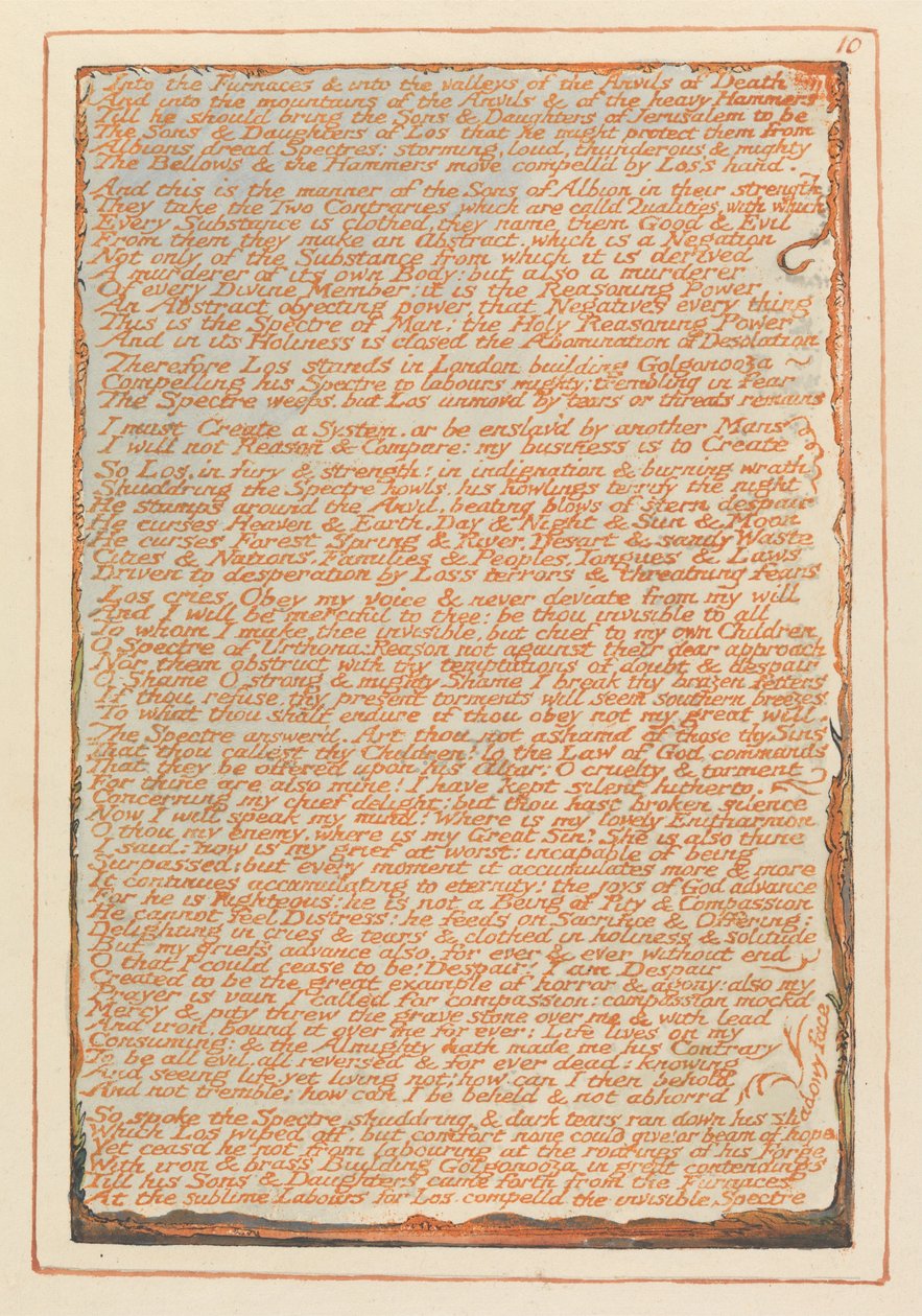 Jeruzalém, talíř 10, do pecí .... od William Blake