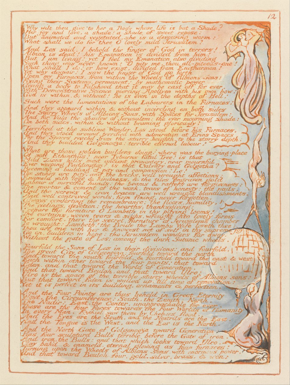 Jeruzalém, talíř 12, Proč jí dáš ... od William Blake