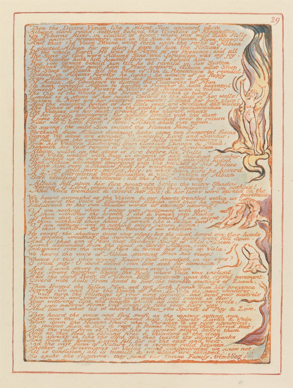 Jeruzalém, talíř 29, pak božská vize .... od William Blake