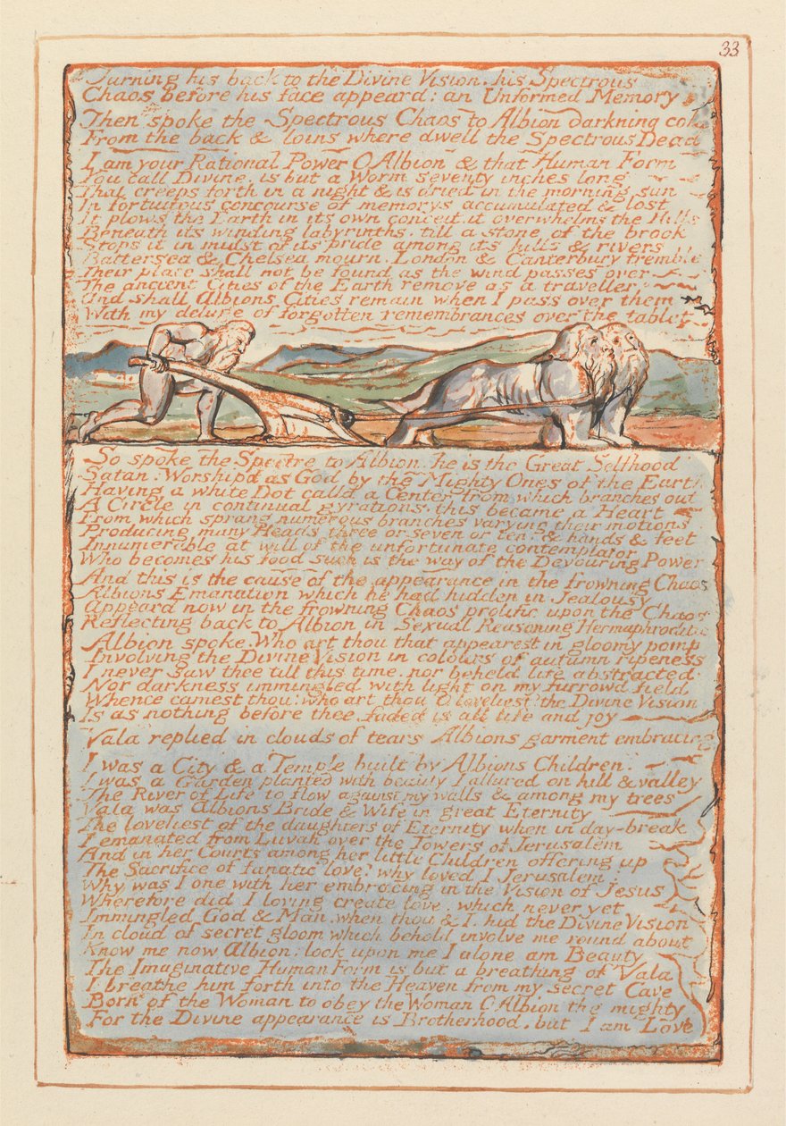 Jeruzalém, talíř 33, otočený zády k božské vizi ... od William Blake
