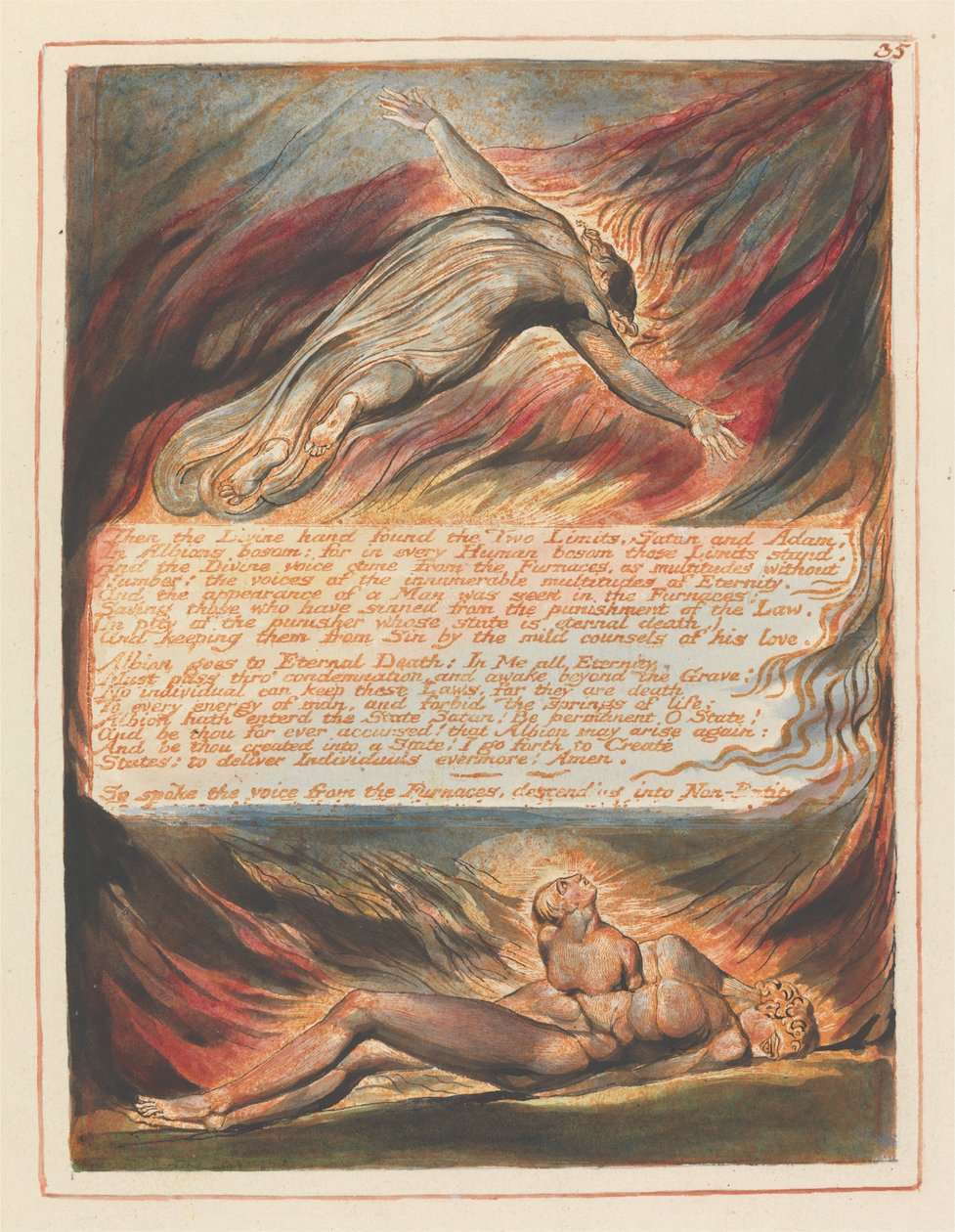 Jeruzalém, talíř 35, pak božská ruka .... od William Blake