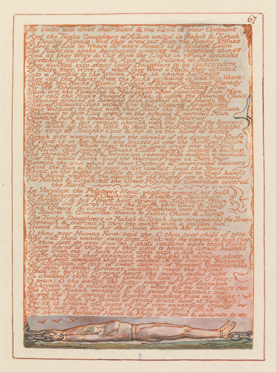 Jeruzalém, deska 67, Těmi, kdo pijí jejich krev.... od William Blake