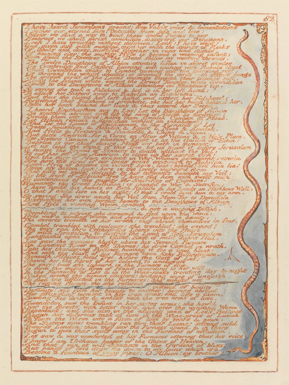 Jeruzalém, talíř 82, slyšel jsem sténání Jerusalémů .... od William Blake