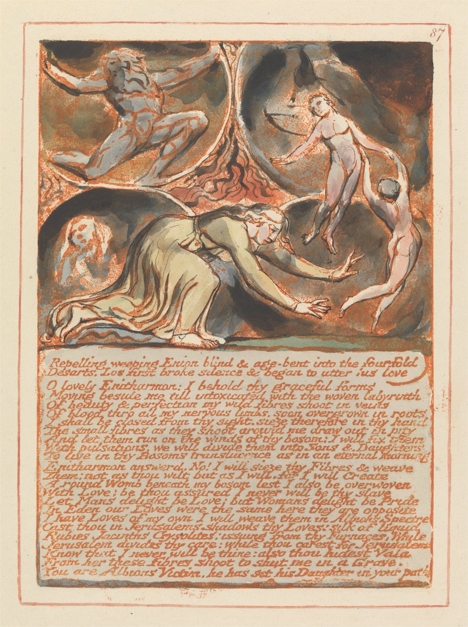 Jeruzalém, talíř 87, odpuzující plačící Enion ... od William Blake
