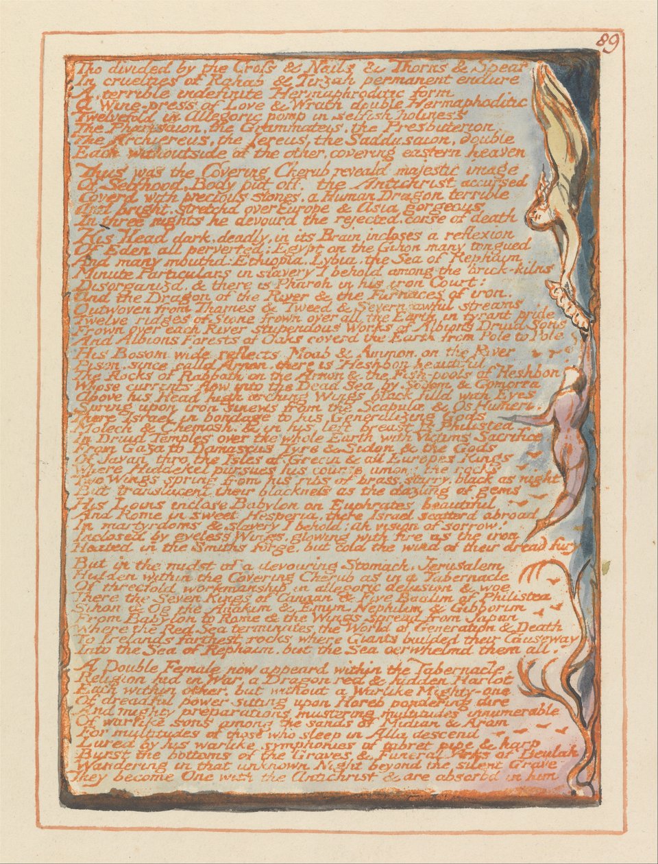Jeruzalém, talíř 89, rozdělený křížem .... od William Blake