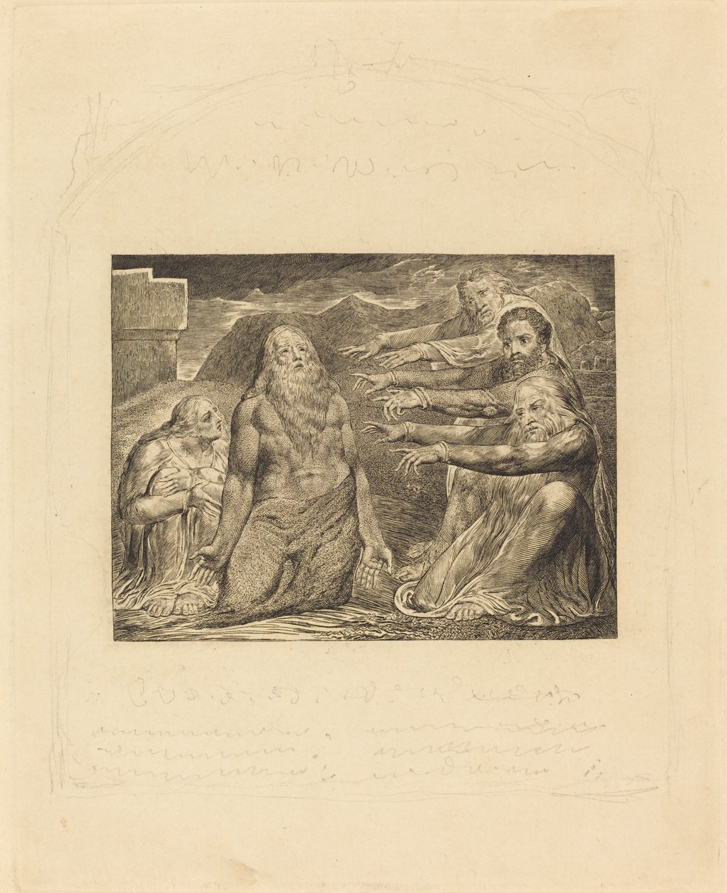 Job pokárán svými přáteli od William Blake