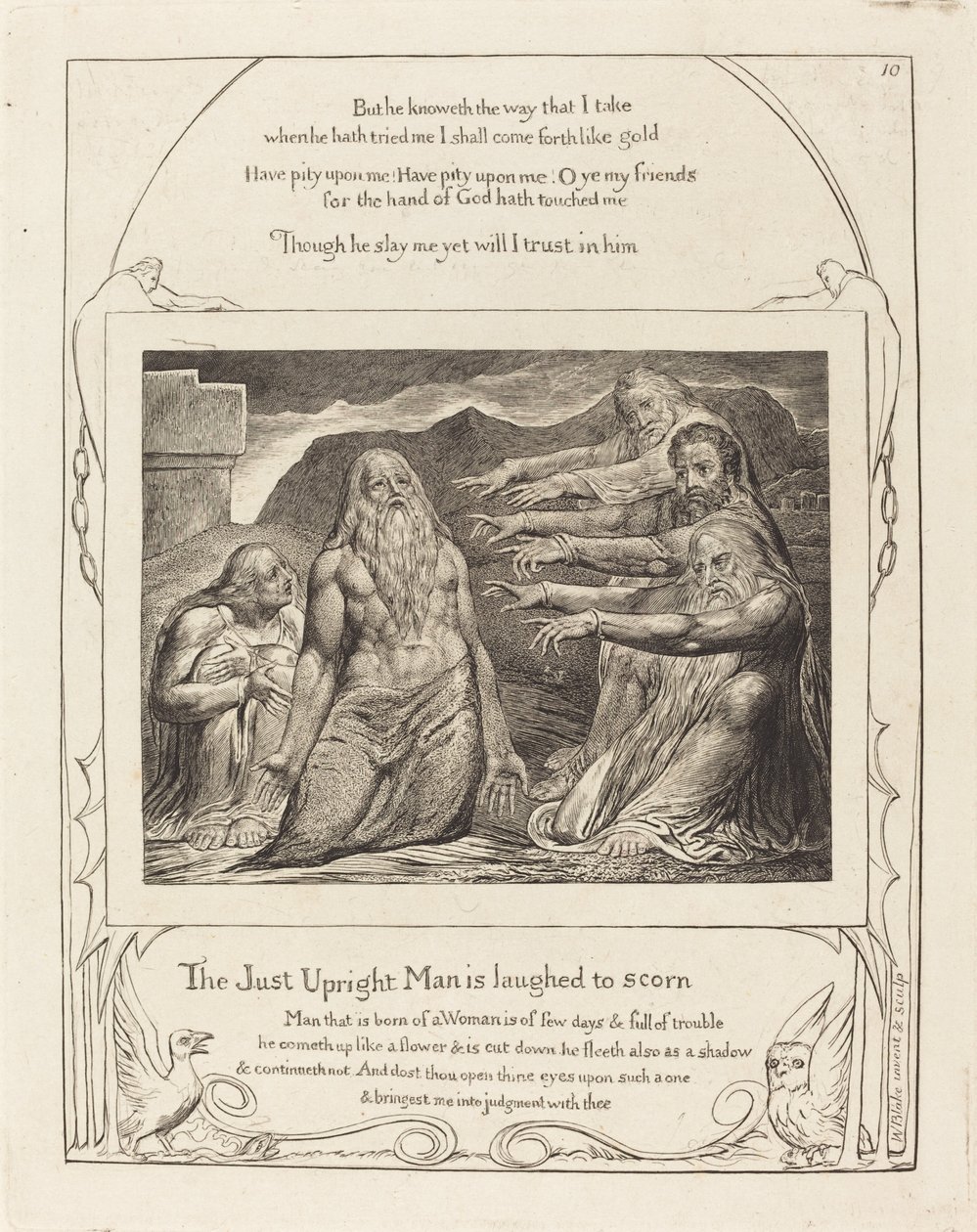 Job pokárán svými přáteli od William Blake