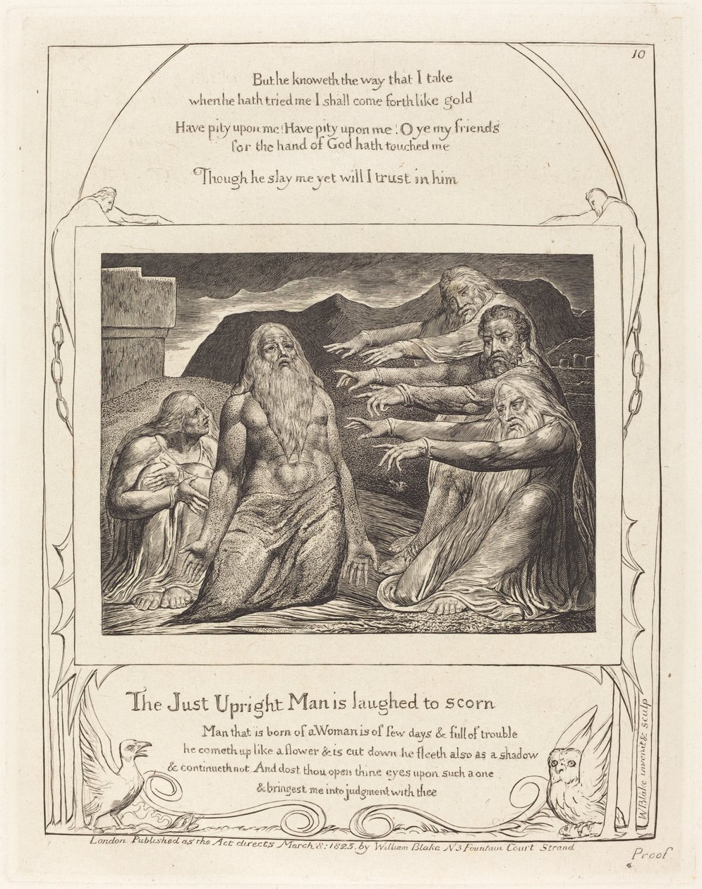 Job pokárán svými přáteli, 1825. od William Blake