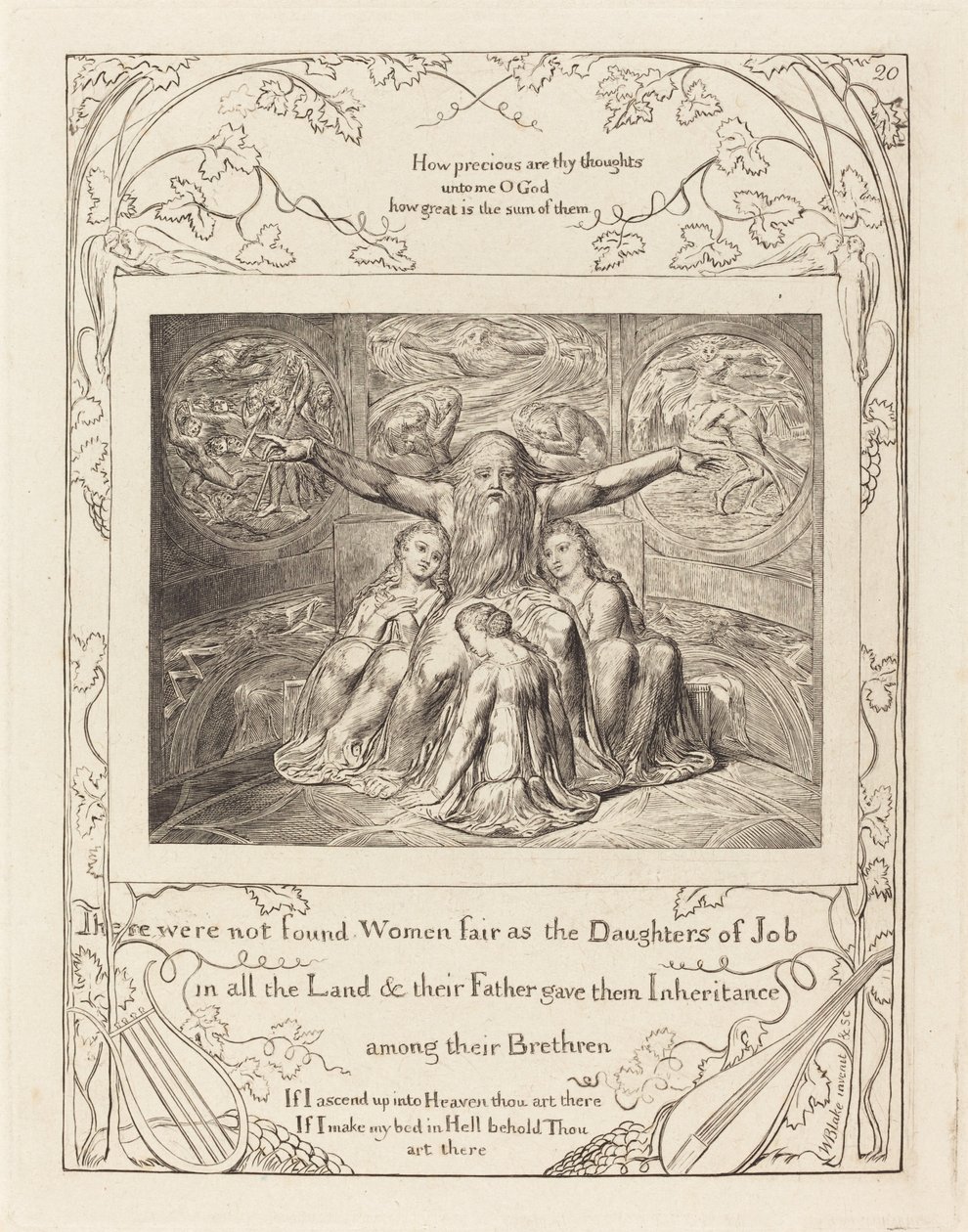 Job a jeho dcery, 1825. od William Blake