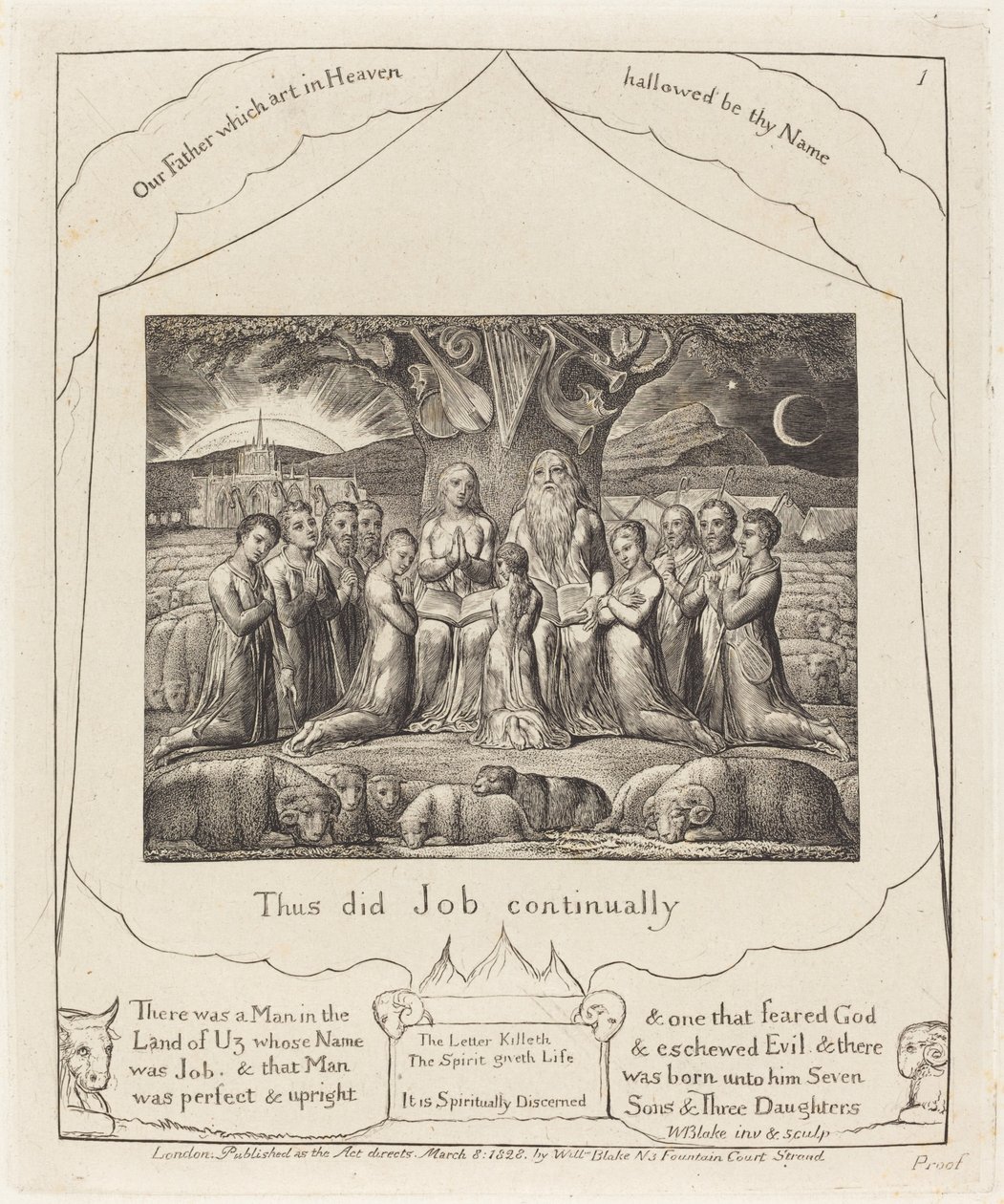 Job a jeho rodina od William Blake