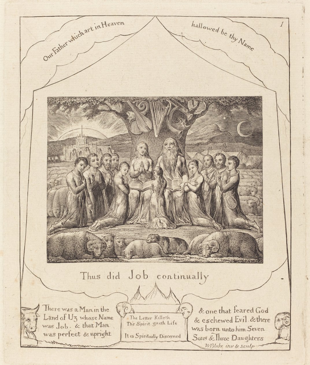 Job a jeho rodina od William Blake