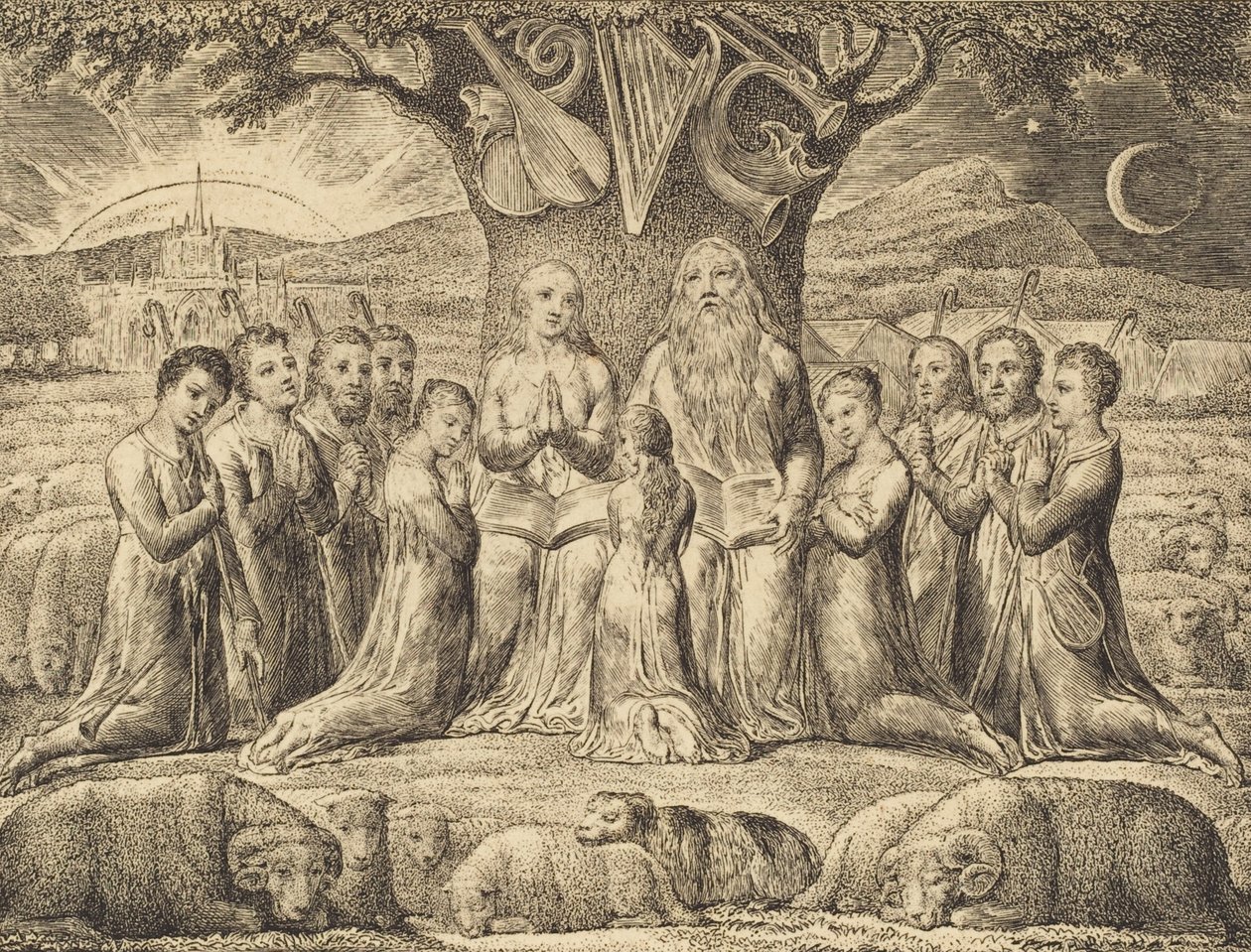Job a jeho rodina, 1825. od William Blake