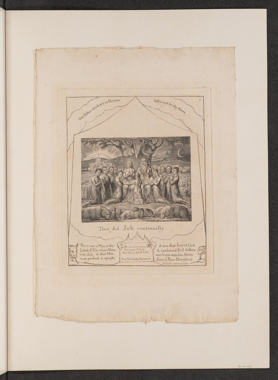 Job a jeho rodina, 1825. od William Blake