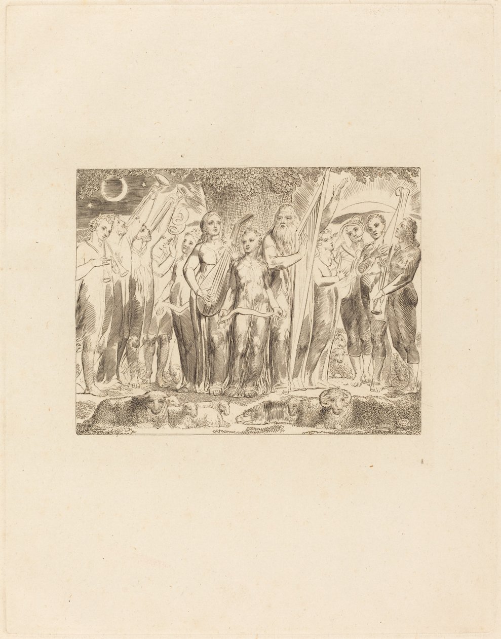 Job a jeho rodina obnovena k prosperitě od William Blake