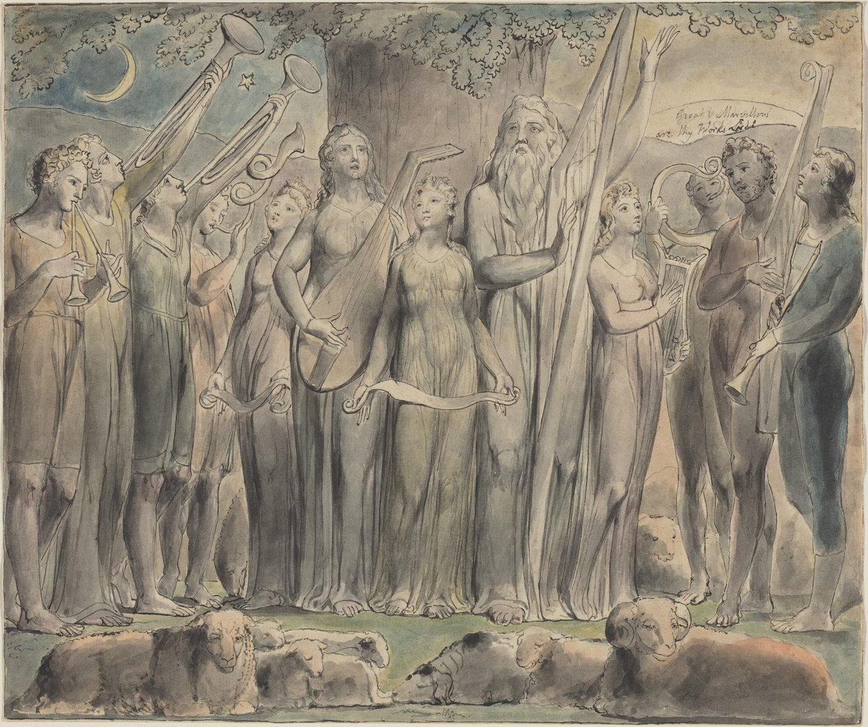 Job a jeho rodina se opět dočkali blahobytu od William Blake