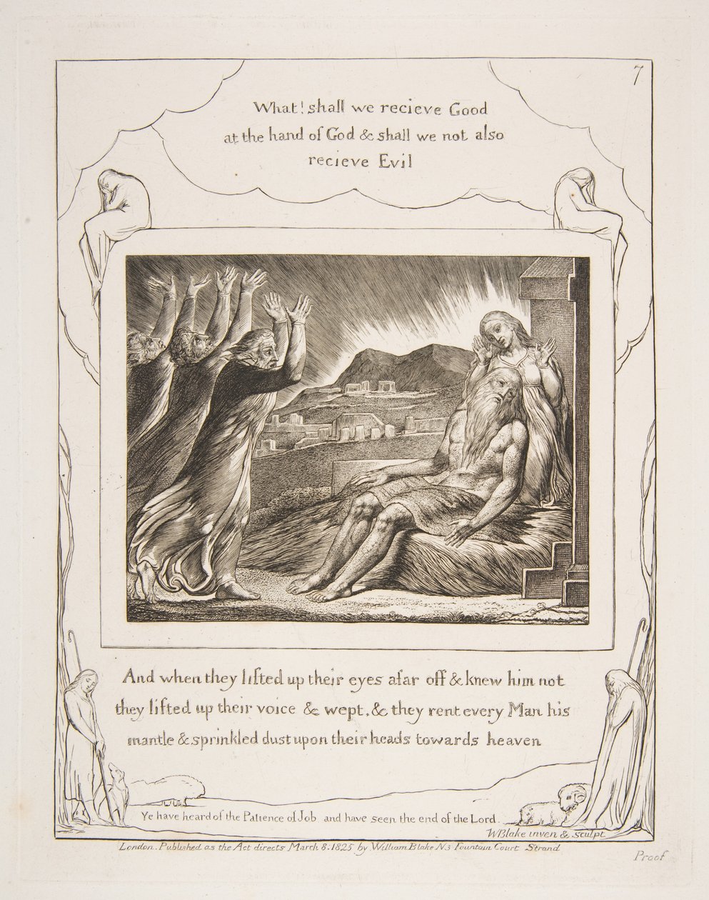 Jobs Utěšitelé, z ilustrací Knihy Job, 1825-26. od William Blake
