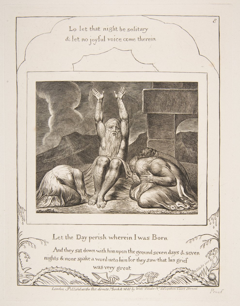 Jobs zoufalství, z ilustrací Knihy Job, 1825-26. od William Blake