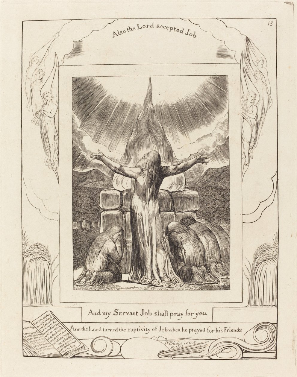 Jobova oběť, 1825. od William Blake