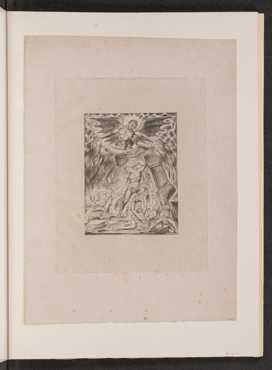 Jobovi synové a dcery přemoženi Satanem od William Blake