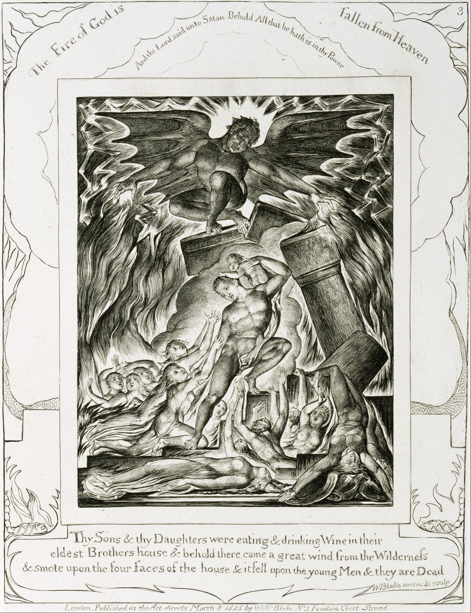 Jobovi synové a dcery, kteří podlehli Satanovi od William Blake