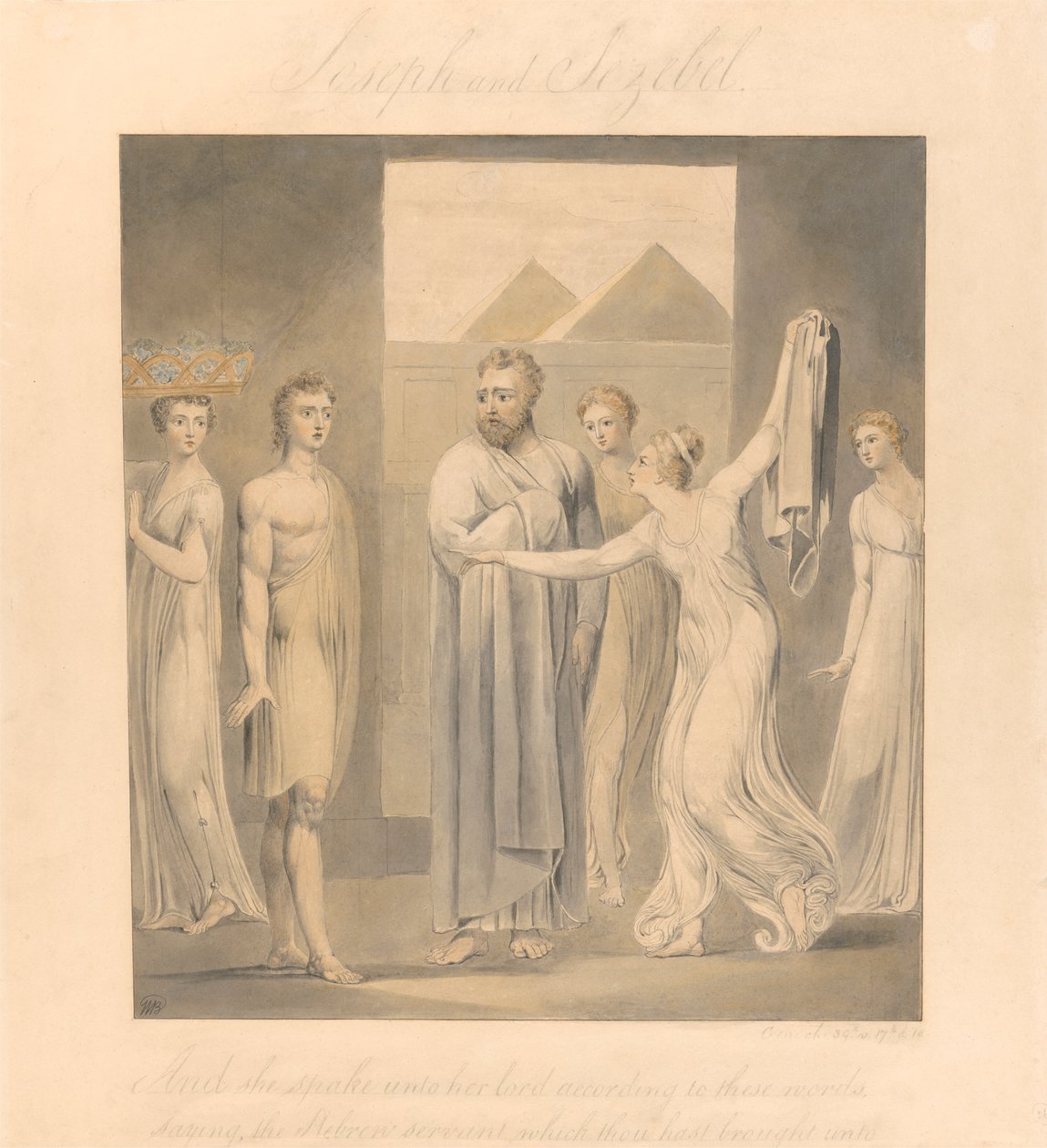 Josefa a Potifarova žena od William Blake