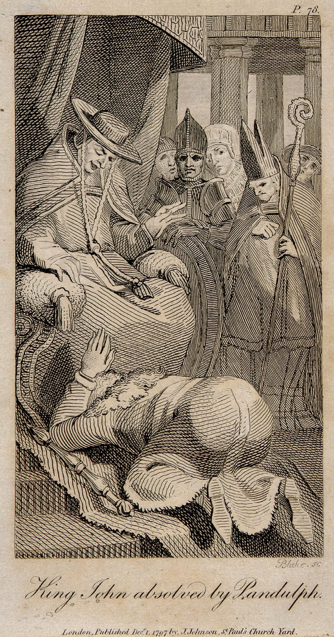 Král Jan zproštěn rozhřešení od Pandulpha po Henry Fuseli, 1798 od William Blake