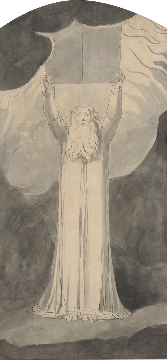 Mojžíš přijímá zákon od William Blake